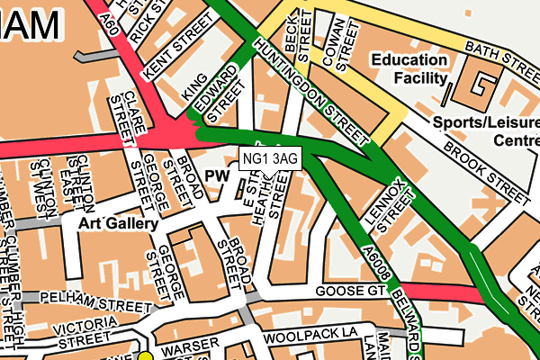 NG1 3AG map - OS OpenMap – Local (Ordnance Survey)