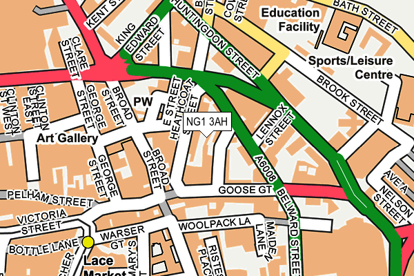 NG1 3AH map - OS OpenMap – Local (Ordnance Survey)