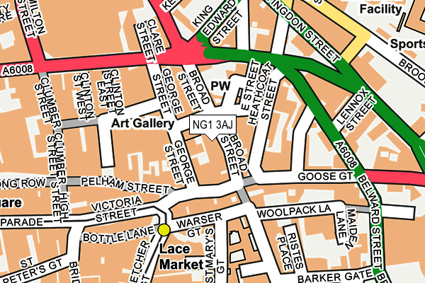 NG1 3AJ map - OS OpenMap – Local (Ordnance Survey)