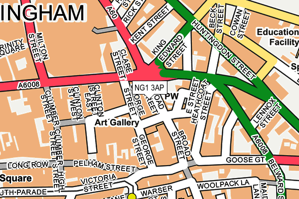 NG1 3AP map - OS OpenMap – Local (Ordnance Survey)