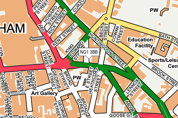 NG1 3BB map - OS OpenMap – Local (Ordnance Survey)