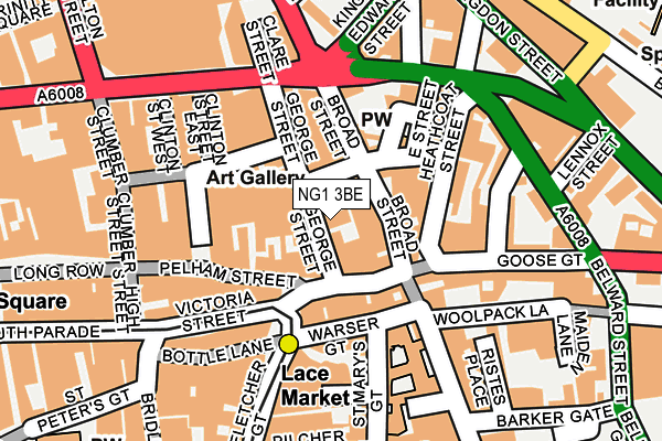 NG1 3BE map - OS OpenMap – Local (Ordnance Survey)