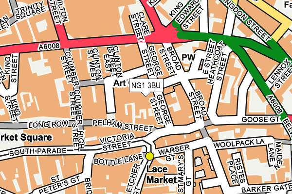 NG1 3BU map - OS OpenMap – Local (Ordnance Survey)