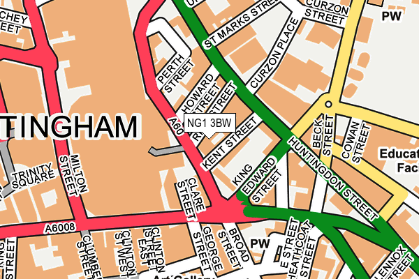 NG1 3BW map - OS OpenMap – Local (Ordnance Survey)