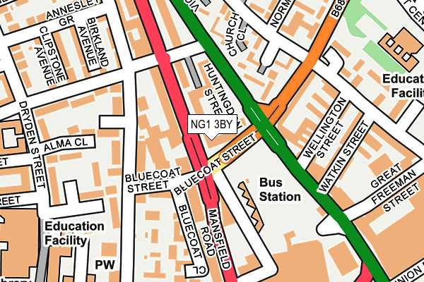 NG1 3BY map - OS OpenMap – Local (Ordnance Survey)