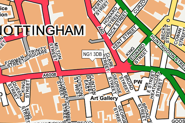 NG1 3DB map - OS OpenMap – Local (Ordnance Survey)