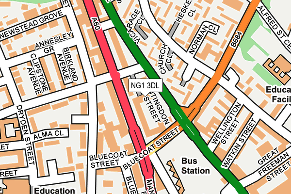 NG1 3DL map - OS OpenMap – Local (Ordnance Survey)