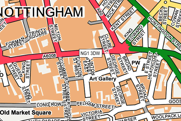 NG1 3DW map - OS OpenMap – Local (Ordnance Survey)