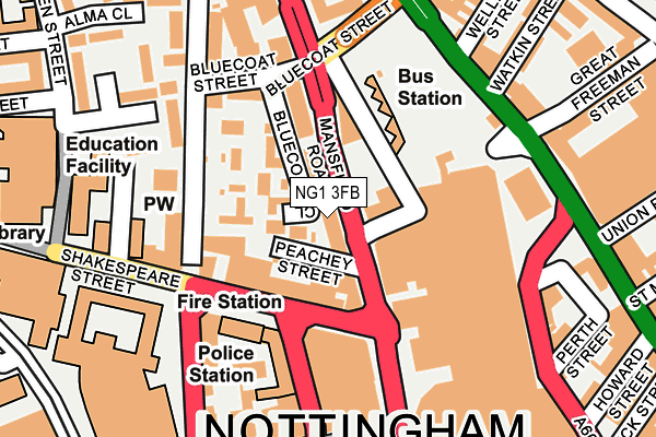 NG1 3FB map - OS OpenMap – Local (Ordnance Survey)