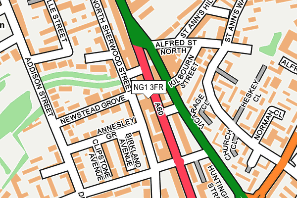 NG1 3FR map - OS OpenMap – Local (Ordnance Survey)