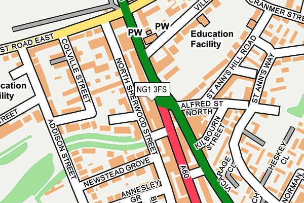 NG1 3FS map - OS OpenMap – Local (Ordnance Survey)