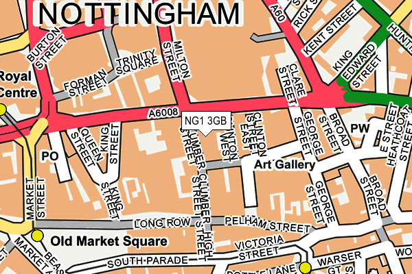 NG1 3GB map - OS OpenMap – Local (Ordnance Survey)