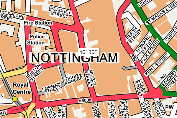 NG1 3GT map - OS OpenMap – Local (Ordnance Survey)