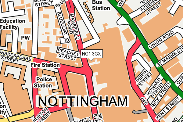 NG1 3GX map - OS OpenMap – Local (Ordnance Survey)