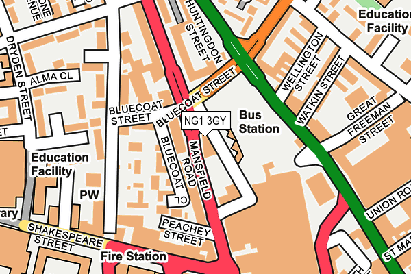 NG1 3GY map - OS OpenMap – Local (Ordnance Survey)