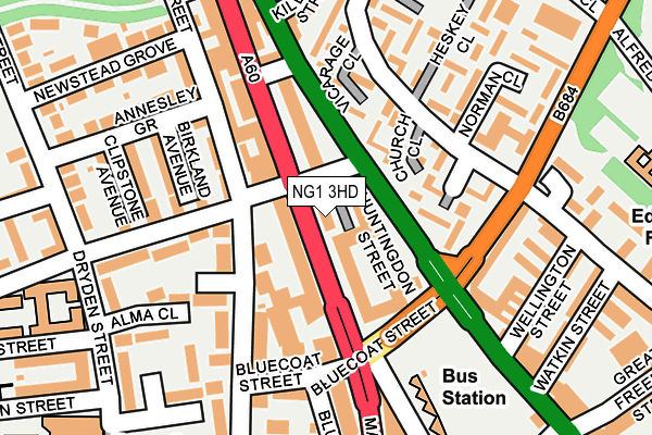 NG1 3HD map - OS OpenMap – Local (Ordnance Survey)