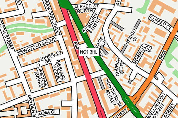 NG1 3HL map - OS OpenMap – Local (Ordnance Survey)