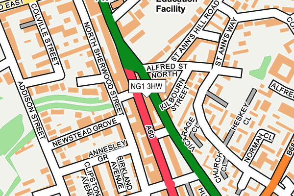 NG1 3HW map - OS OpenMap – Local (Ordnance Survey)