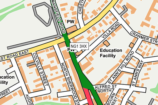 NG1 3HX map - OS OpenMap – Local (Ordnance Survey)