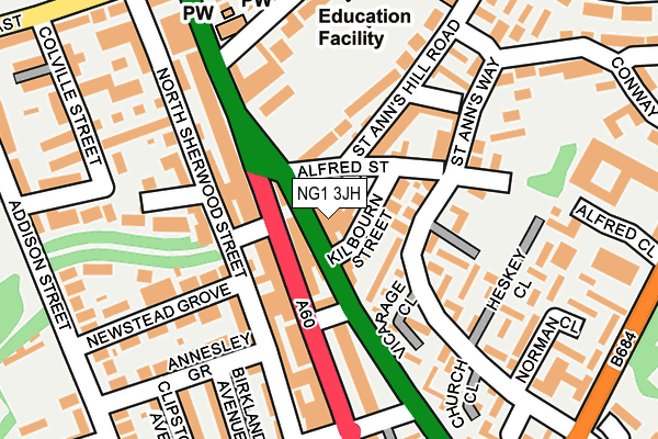 NG1 3JH map - OS OpenMap – Local (Ordnance Survey)