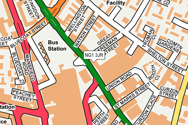 NG1 3JR map - OS OpenMap – Local (Ordnance Survey)