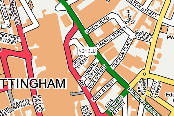 NG1 3LU map - OS OpenMap – Local (Ordnance Survey)