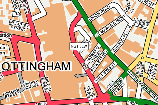 NG1 3LW map - OS OpenMap – Local (Ordnance Survey)