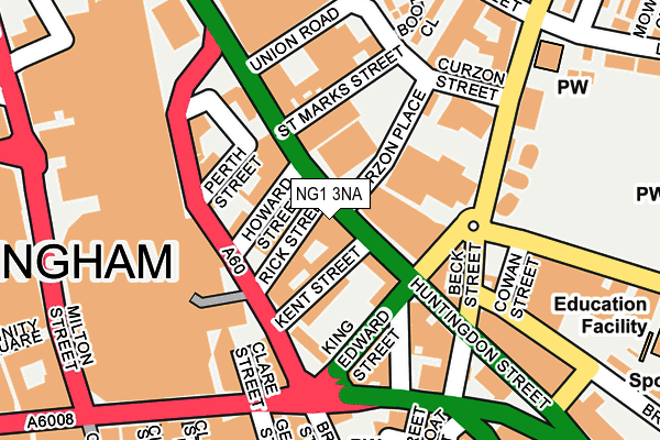 NG1 3NA map - OS OpenMap – Local (Ordnance Survey)