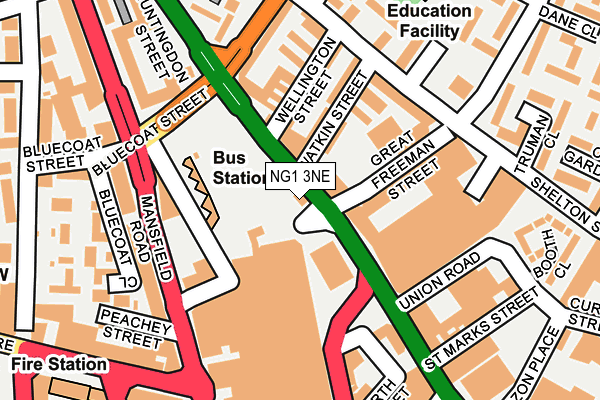 NG1 3NE map - OS OpenMap – Local (Ordnance Survey)