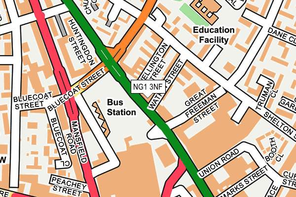 NG1 3NF map - OS OpenMap – Local (Ordnance Survey)