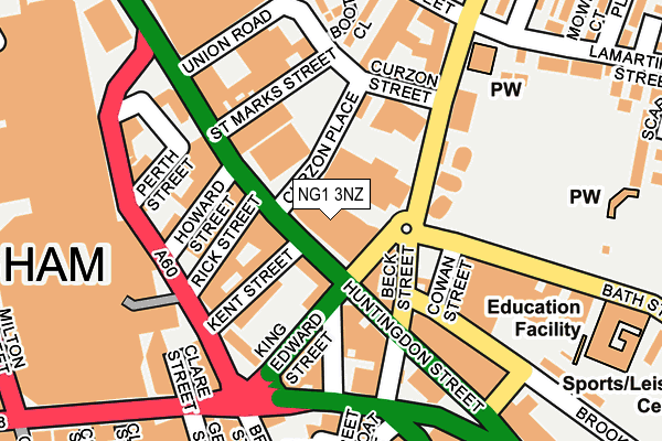 NG1 3NZ map - OS OpenMap – Local (Ordnance Survey)