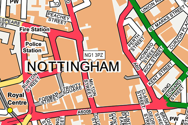 NG1 3PZ map - OS OpenMap – Local (Ordnance Survey)