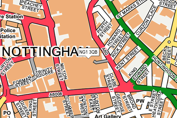 NG1 3QB map - OS OpenMap – Local (Ordnance Survey)