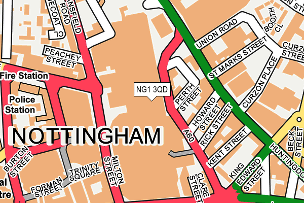 NG1 3QD map - OS OpenMap – Local (Ordnance Survey)