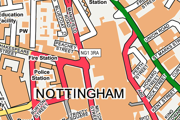 NG1 3RA map - OS OpenMap – Local (Ordnance Survey)