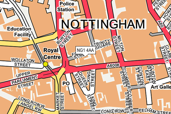 NG1 4AA map - OS OpenMap – Local (Ordnance Survey)