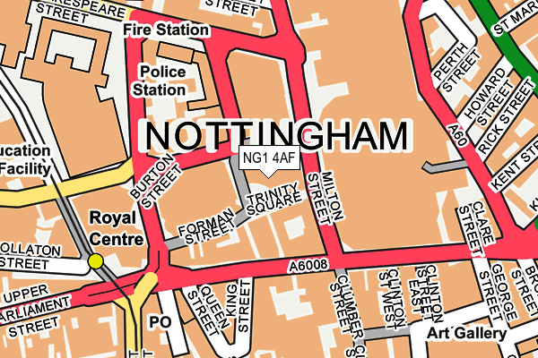 NG1 4AF map - OS OpenMap – Local (Ordnance Survey)