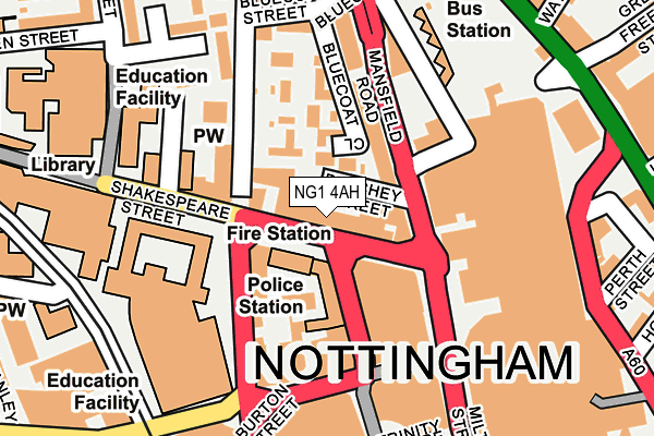 NG1 4AH map - OS OpenMap – Local (Ordnance Survey)