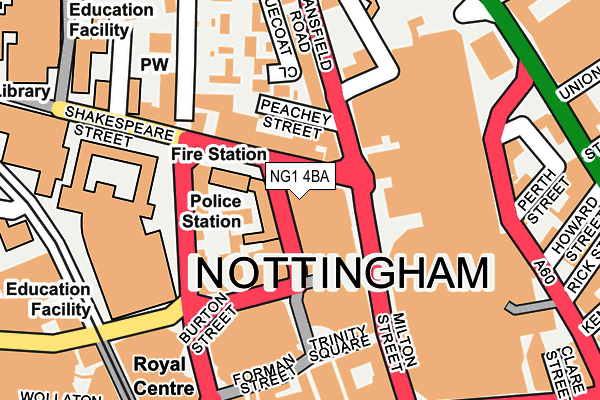 NG1 4BA map - OS OpenMap – Local (Ordnance Survey)