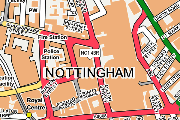 NG1 4BR map - OS OpenMap – Local (Ordnance Survey)
