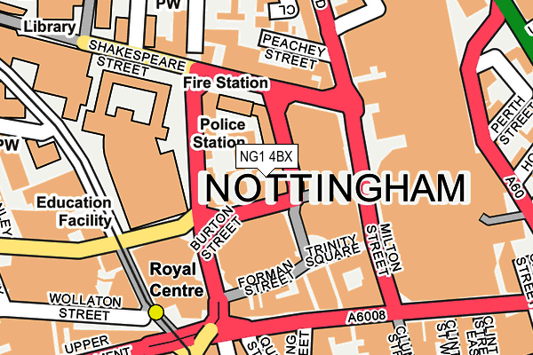 NG1 4BX map - OS OpenMap – Local (Ordnance Survey)