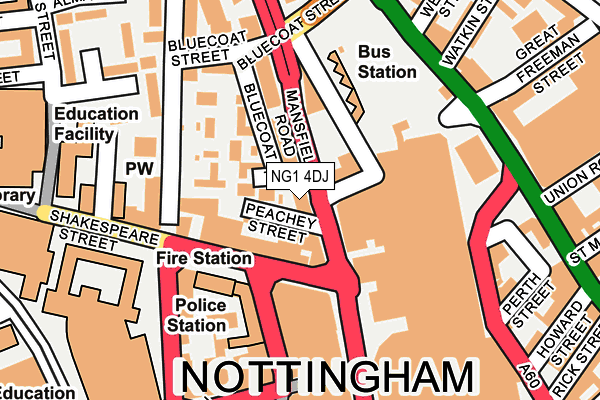 NG1 4DJ map - OS OpenMap – Local (Ordnance Survey)