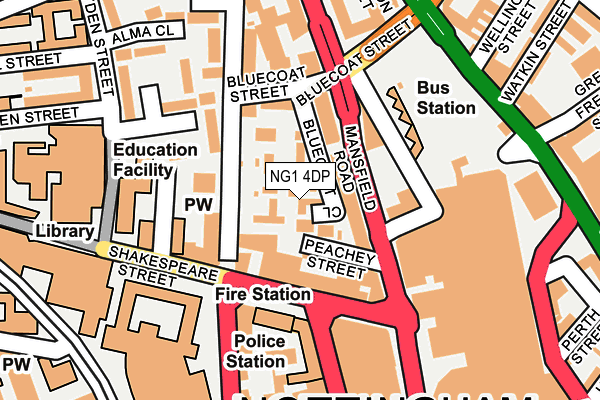 NG1 4DP map - OS OpenMap – Local (Ordnance Survey)