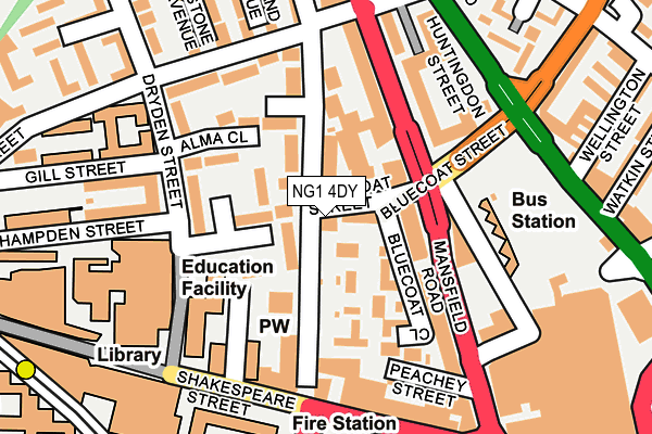 NG1 4DY map - OS OpenMap – Local (Ordnance Survey)