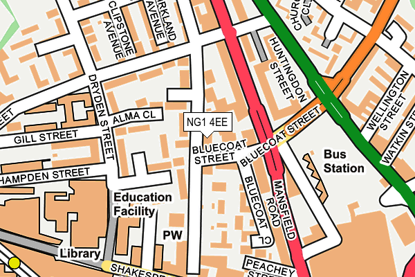 NG1 4EE map - OS OpenMap – Local (Ordnance Survey)