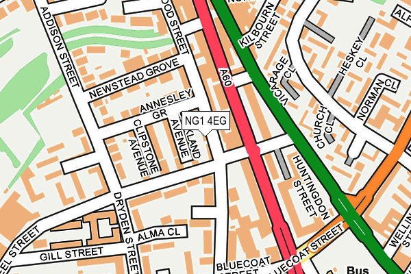 NG1 4EG map - OS OpenMap – Local (Ordnance Survey)