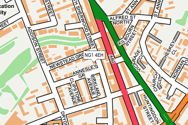 NG1 4EH map - OS OpenMap – Local (Ordnance Survey)