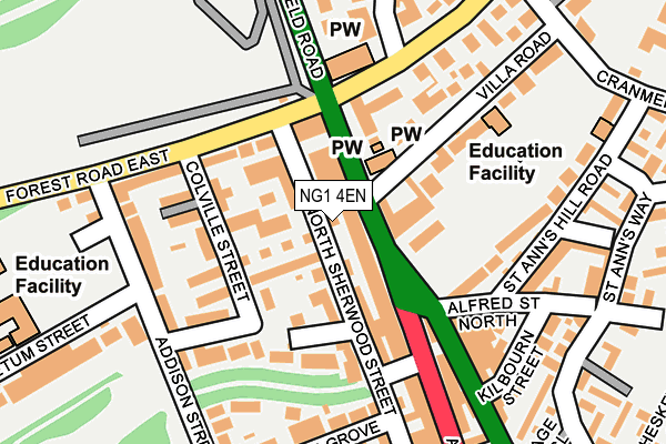 NG1 4EN map - OS OpenMap – Local (Ordnance Survey)