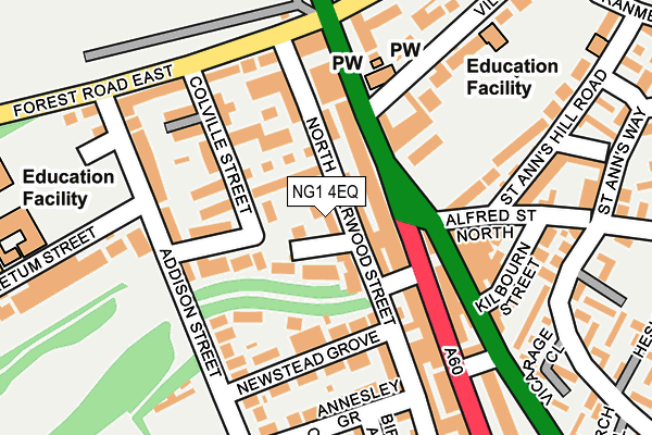 NG1 4EQ map - OS OpenMap – Local (Ordnance Survey)