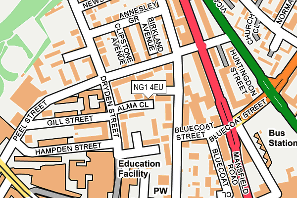 NG1 4EU map - OS OpenMap – Local (Ordnance Survey)